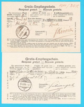 Germany 4 Receipts 1896 - 1909 Andelfingen photo