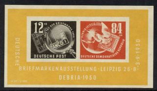 Germany Gdr B21a - Stamp On Stamp,  Globe,  Bird photo