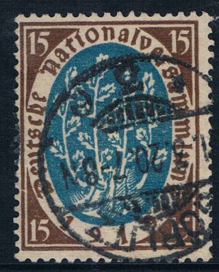 Germany 1919 National Assembly 15p Choc Blue Stamp photo