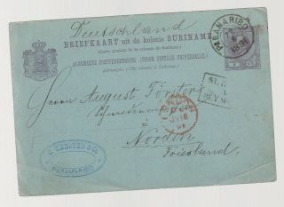 1891 Paramaraibo Suriname Postal Stationery Cover To Norway photo