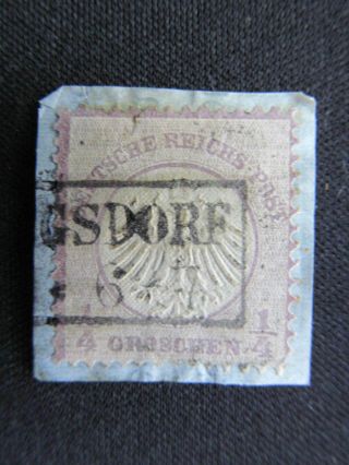 1872 Germany 1/4 Groschen Pp Stamp W/small Shield On Piece,  1; Cv $87.  50 photo