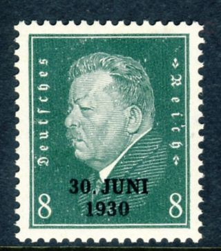 1930 Germany Single Stamp Of Ebert Ovpt.  30.  Juni 1930 Michel 444 photo