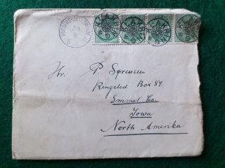 Denmark.  Old Cover C.  1904.  From Denmark To Iowa.  (ref A 27). photo