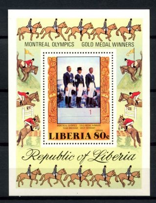 Liberia 1977 Sg Ms1317 Olympic Games Equestrian M/s A32527 photo
