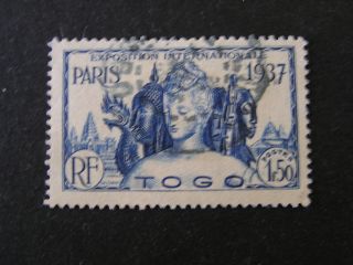 Togo,  Scott 263,  1.  50fr.  Value1937 Paris International Expo.  Issue photo