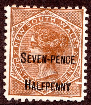 Sg 283c (sc93) Qv Brown 7 ½ Overprint On 6d Mh - Vf Perf 11 X 12 Wtrmk Nsw,  Crown photo