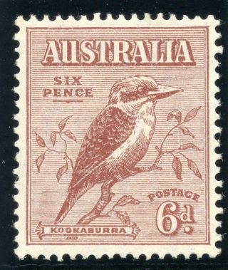 Australia 1932 Kgv 6d Red - Brown.  Sg 146.  Sc 139. photo