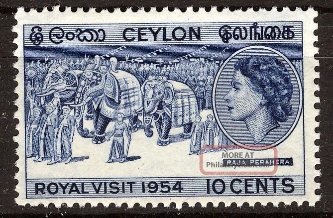 Ceylon 1954 Royal Visit Block Of 4 Asia photo