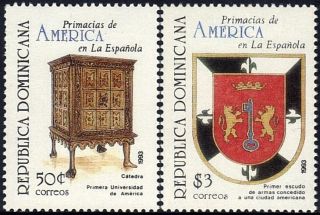 Dominican Spanish America First University,  First Coat Of Arms Sc 1143 - 1144 photo