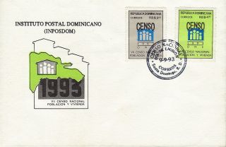 Dominican Natl.  Census Sc 1133 - 4 Fdc 1993 photo