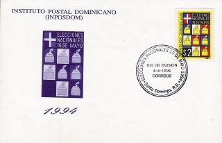 Dominican Natl.  Elections May 16 Sc 1162 Fdc 1994 photo