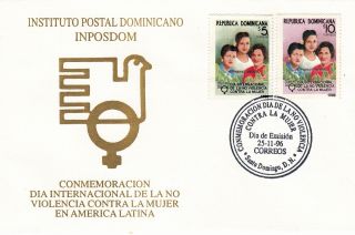 Dominican Intl Day To End Violence Against Women Sc 1238 - 9 Fdc 1996 photo