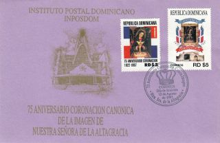 Dominican Coronation Of The Image Of Our Lady Of Alta Gracia Sc 1258 - 9 Fdc 1997 photo