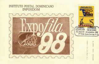 Dominican Expofila ´98 Santo Domingo Sc 1293 Fdc 1998 photo