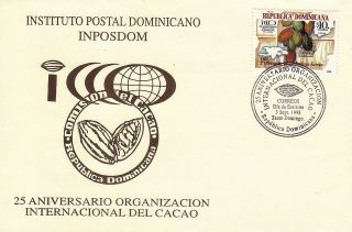 Dominican Icco Intl Cocoa Org Of America & Europe Sc 1285 Fdc 1998 photo
