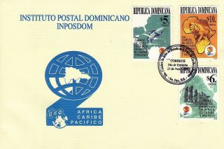 Dominican Summit African Carib Pacific Heads Of State Sc 1331 - 1333 Fdc 1999 photo