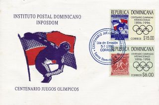 Dominican Olympic Games Cent Sc 1226 - 1227 Fdc 1996 photo