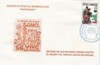 Dominican World Day Against Illegal Drugs Sc 1229 Fdc 1996 photo