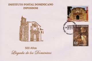 Dominican Order In The Americas 500th Anniv Sc 1493 - 4 Fdc 2010 photo