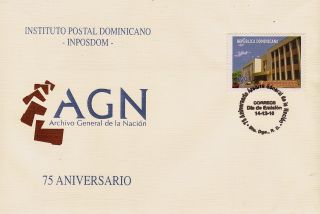 Dominican Agn National Archives 75th Anniversary Sc 1495 Fdc 2010 photo
