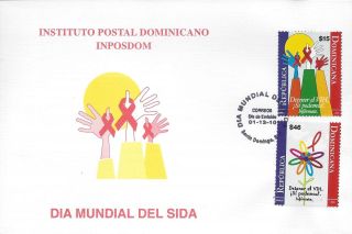 Dominican World Aids Day Sc 1491 - 1492 Fdc 2010 photo