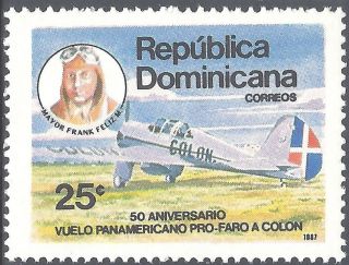 Dominican Pan - American Flight Frank Feliz Sc 1018 1987 photo