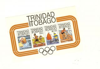 Trinidad & Tobago 1984 Olympics Scott 415a Souvenir Sheet photo