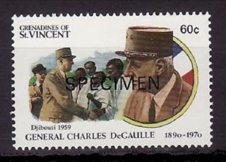 Specimen,  St.  Vincent Grenadines Sc806 Charles De Gaulle photo