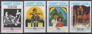 Specimen,  St.  Lucia Sc791 - 4 International Youth Year,  Illustrations photo