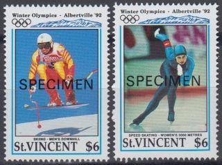 Specimen,  St.  Vincent Sc1598 - 9 1992 Winter Olympics,  Albertville,  Single photo