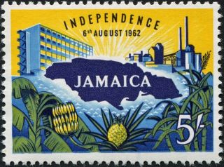 Jamaica 1962 - 3 5s Multicoloured Sg196 £10.  00 Mh photo