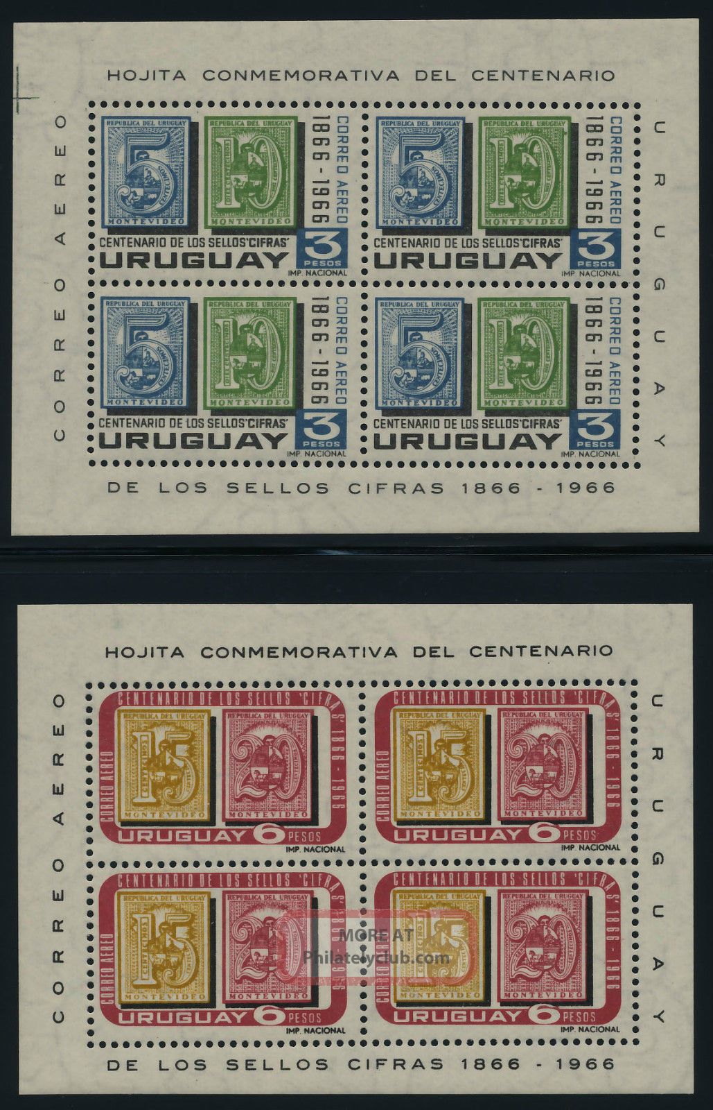 Uruguay C309a,  C310a Stamp On Stamp Latin America photo