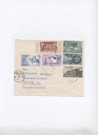 Egypt 1960 Nicely Franked Cover From Carlton Hotel To Czechoslovakia photo
