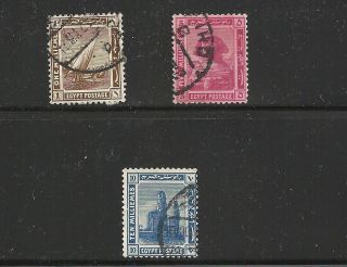 Egypt Scott 50 & 54 - 55,  Singles 1914 Fvf photo