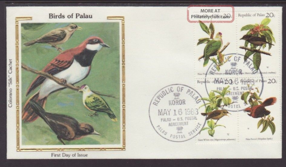 Palau 8a Birds 1983 Colorano Unaddressed Fdc T269 Worldwide photo