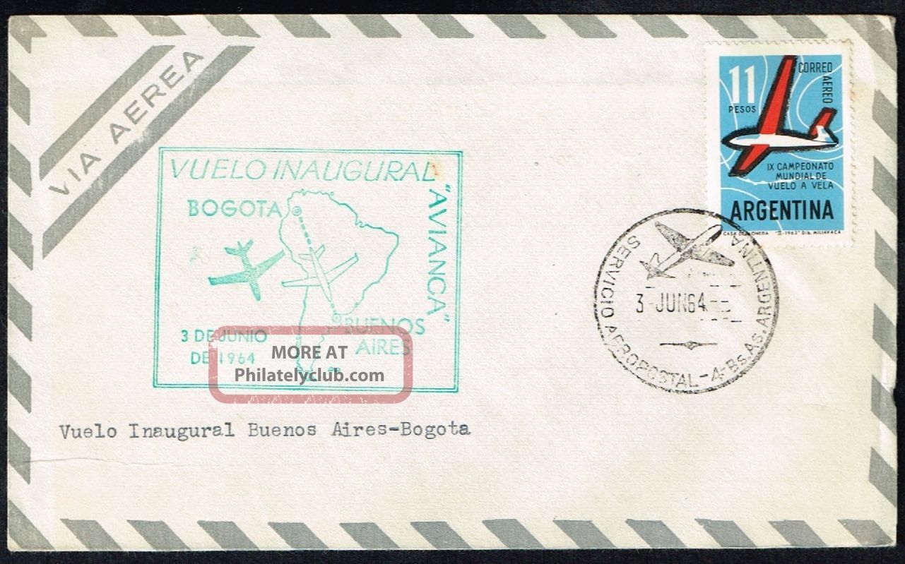 2301 Argentina To Colombia Ffc Cover 1964 Avianca Buenos Aires - Bogota Worldwide photo