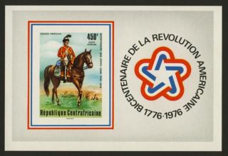 Central Africa C144 Imperf Horse,  Us Bicentennial photo