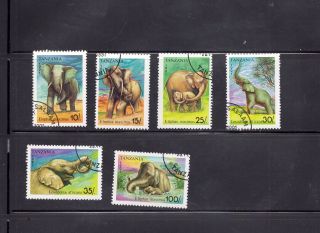 Tanzania 1991 Elephants Scott 792 - 97 Cancelled photo