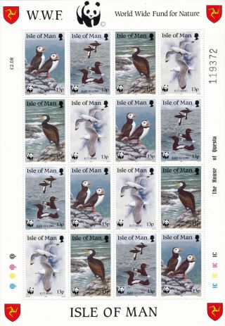 Isle Of Man - 1989 - Seabirds - Full Sheet - photo