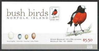 Norfolk Islands 2009 Sc 986a Complete Booklet Birds photo