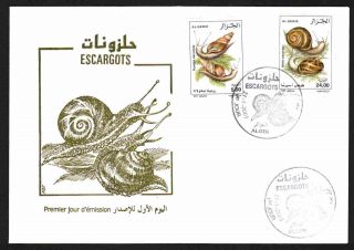 Algeria 2003 - Snails (2v) Scott 1280/81 - Fdc,  Topical Cancel - photo