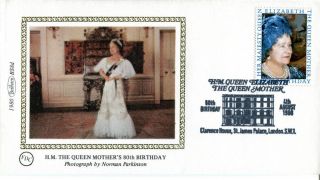 4 August 1980 Queen Mother 80th Birthday Small Benham Silk Bs8d First Day Cover photo