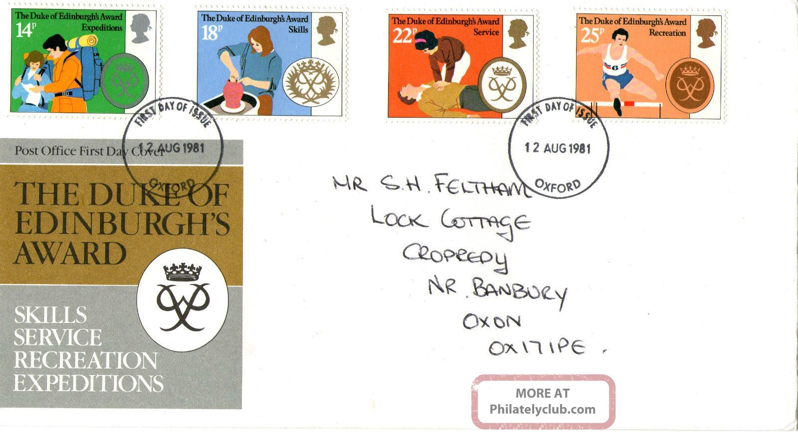 12 August 1981 Duke Of Edinburgh Awards Post Office First Day Cover Oxford Fdi Topical Stamps photo