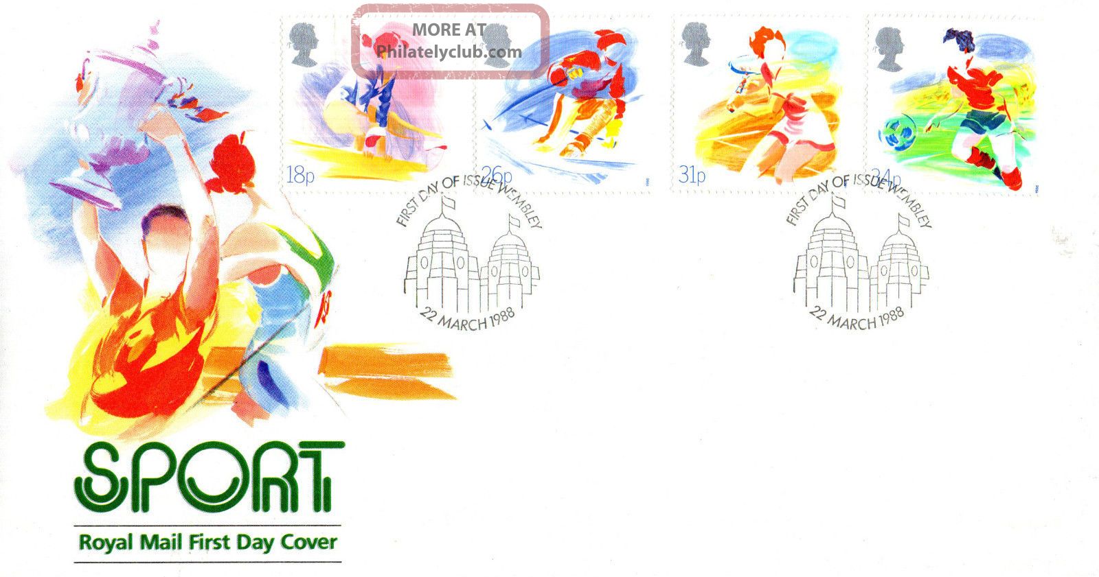22 March 1988 Sport Unadd Royal Mail First Day Cover Appropriate Wembley Shs (u) Topical Stamps photo