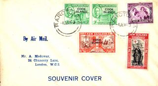 Cook Islands 1946 Zealand Peace Overprinted First Day Cover Cds photo