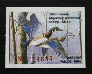 Sale: (in18) 1993 Indiana State Duck Stamp photo