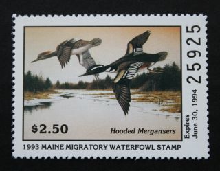 Sale: (me10) 1993 Maine State Duck Stamp photo
