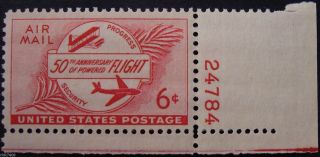 Stamp Us 6c 50th Anniversary Of Powered Flight,  (air Mail) Cat.  C47 Nh/og photo