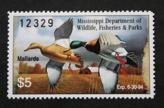 Sale: (ms18) 1993 Mississippi State Duck Stamp photo