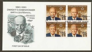 2513 25c Eisenhower Birth Centennial - Artmaster Fdcb4 photo